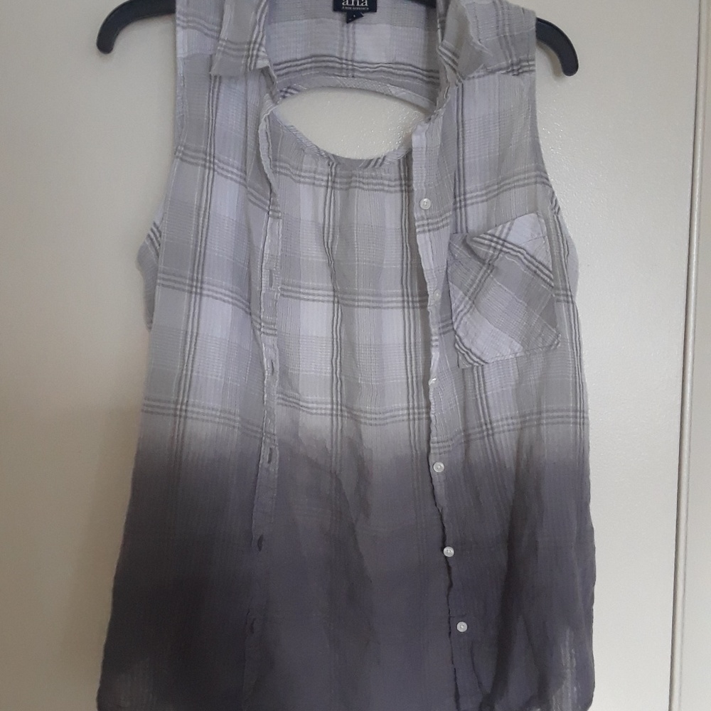 ANA grey, white tank top